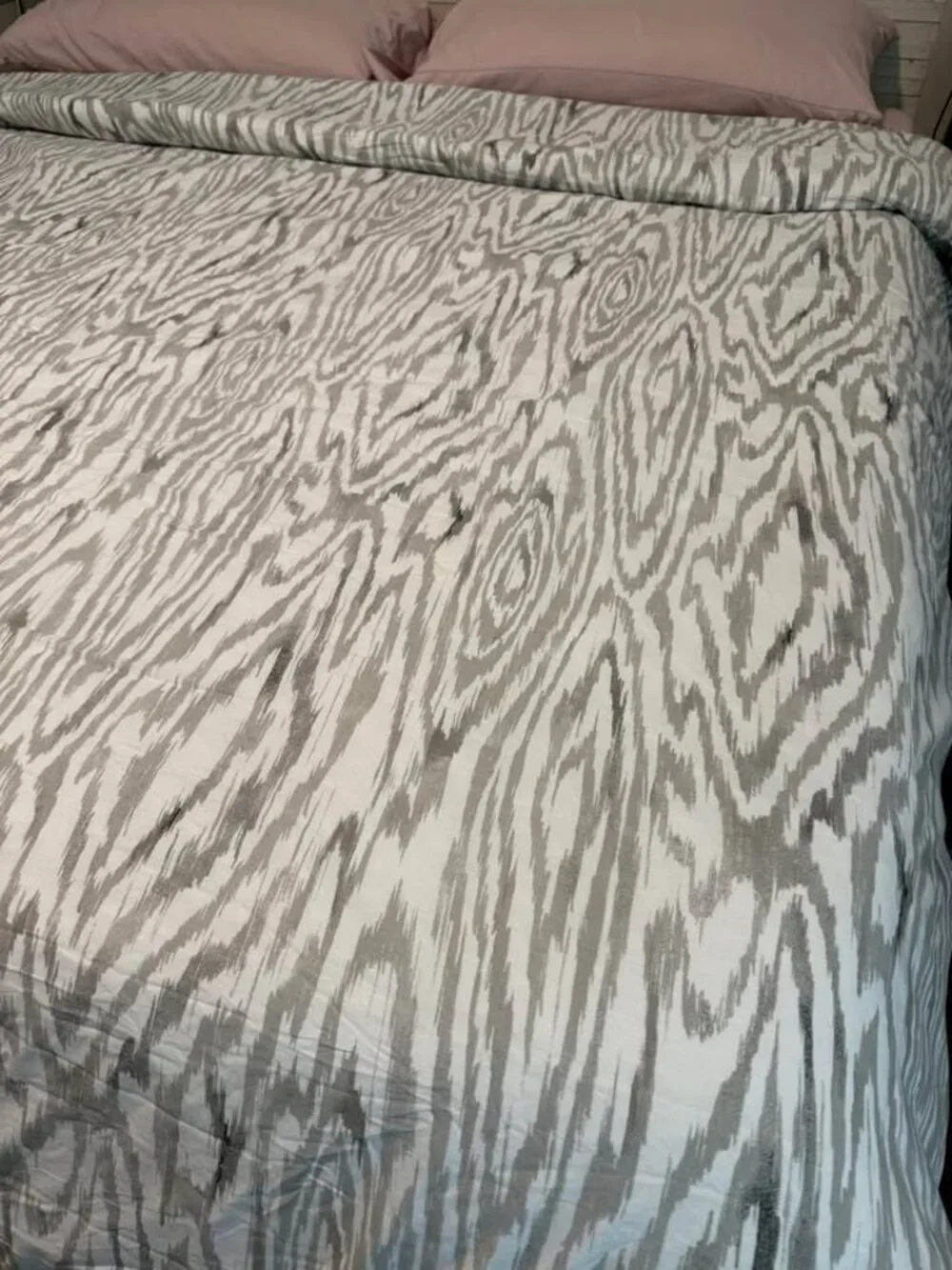 West Elm Woodgrain Ikat KING Grey Duvet Cover.ONLY. NO SHAMS